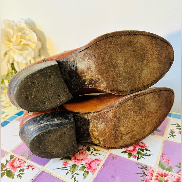 Vintage Justin Boots Brown Leather Western Cowboy Cowgirl Boots 10 - Picture 5 of 6